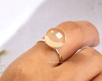 Direct Manufacturer/Gold Sphere Ring/Round Ball Ring/Gold Ring/Gold Ball Ring/Statement Ring/Minimalist Ring/Solid Gold Ring/14k Rose Gold