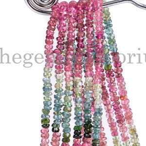 Multi Tourmaline Faceted Beads, Tourmaline Beads, Multi Tourmaline Beads, 2.75-3mm Multi Tourmaline Rondelle, Faceted Gemstone Beads