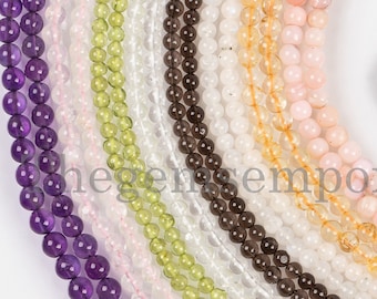 190 hebras, 4-5mm Closeout Deal Mix Stone Beads, Gemstone Round Beads, Multi Stone Smooth Beads, Loose Beads, Bulk Wholesale