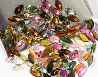 25 Stück Lot, Multi Turmalin lose, 3,5x7mm Marquise Cut Stein, AA Qualität Turmalin, Facettiert Lose Edelstein, Turmalin Ring, Lose Stein