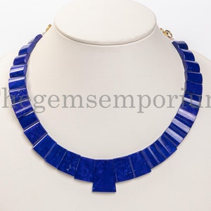 Natural Lapis Lazuli Fancy Shape Necklace, Unique Gemstone Necklace, Healing Crystal Gemstone Necklace, Birthstone Necklace, Gift for Her