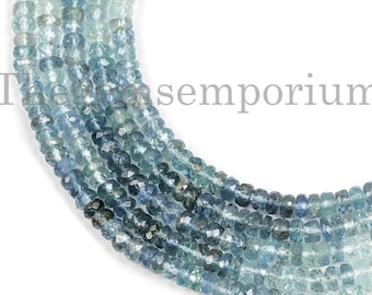 Aquamarine Faceted Rondelle Shape Beads, Faceted Aquamarine Beads, Rondelle Shape Aquamarine Beads, Aquamarine Gemstone Beads