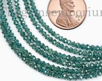 Light Blue Diamond Rondelle Beads, AAA Quality, 1.8-3mm