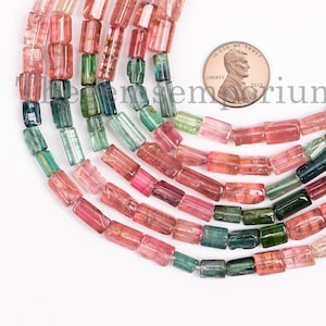 Rare! Multi Tourmaline Plain Tube Beads, Natural Tourmaline Plain Pipe Shape Beads, Loose Tourmaline Beads Strand for Jewelry Making Supply