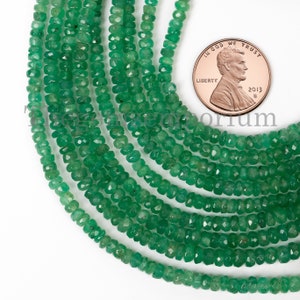Emerald Faceted Rondelle Beads, 100% Natural Green Emerald Faceted Beads Wholesale Jewelry, Beaded Jewelry, Emerald Jewelry Making Beads