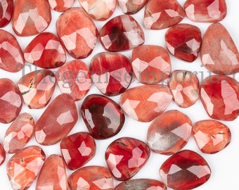 Andesine Labradorite Polki Stone, Andesine Labradorite Rose cut Slices, Faceted Cabochon, Rose cut Loose Gemstone, Andesine Gemstone Slice