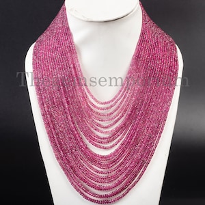 Exclusive! Pink Tourmaline Rondelle Necklace, Natural Pink Tourmaline Layering Necklace, Faceted October Birthstone  Necklace, Gift for Her