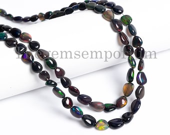 Black Ethiopian Opal Smooth Nuggets Beads, Black Opal Beads, Black Ethiopian Opal Nuggets, Opal Beads, Nuggets Beads, BlackOpal Nugget Beads