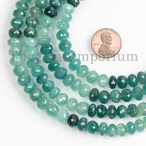 Natural Grandidierite Faceted Rondelle Beads, Far Size Loose Grandidierite Strand, 6-6.5 mm Grandidierite Briolette Gemstone, Rondelle Beads