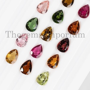 5 stuks lot multi toermalijn gefacetteerde losse edelsteen, AAA-kwaliteit 5x7 mm peer gesneden steen, toermalijn gesneden steen, edelsteen voor het maken van sieraden
