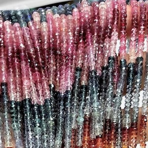 Multi Spinel Faceted Rondelle Beads, 3 - 3.30 mm Multi Spinel Beads, Multi Spinel Rondelle Beads, Multi Spinel Beads, Spinel Beads