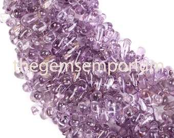 Hydro Amethyst Gemstone Beads Amethyst Briolette Drops to Make Jewelry Faceted Heart Shape Drilled Beads
