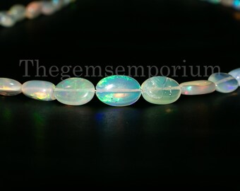 Jewelry Opal 4X5 To 5X7 mm Smooth Polish Tumble Opal Strand Opal Nuggets,Opal Beads Rare Natural Ethiopian Opal Tumble 16 Inch Size W31