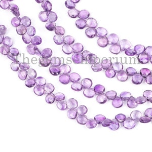 Amethyst Faceted Heart Shape Gemstone Beads, Amethyst Beads, Amethyst 5.5-6mm Beads Strand, Heart Faceted Beads, Amethyst Heart Beads