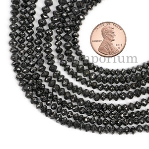 AAA Quality Diamond Beads, Black Diamond Beads, 3.5-4mm Wholesale Diamond Beads, 100% Natural Diamond, Diamond Necklace Beads