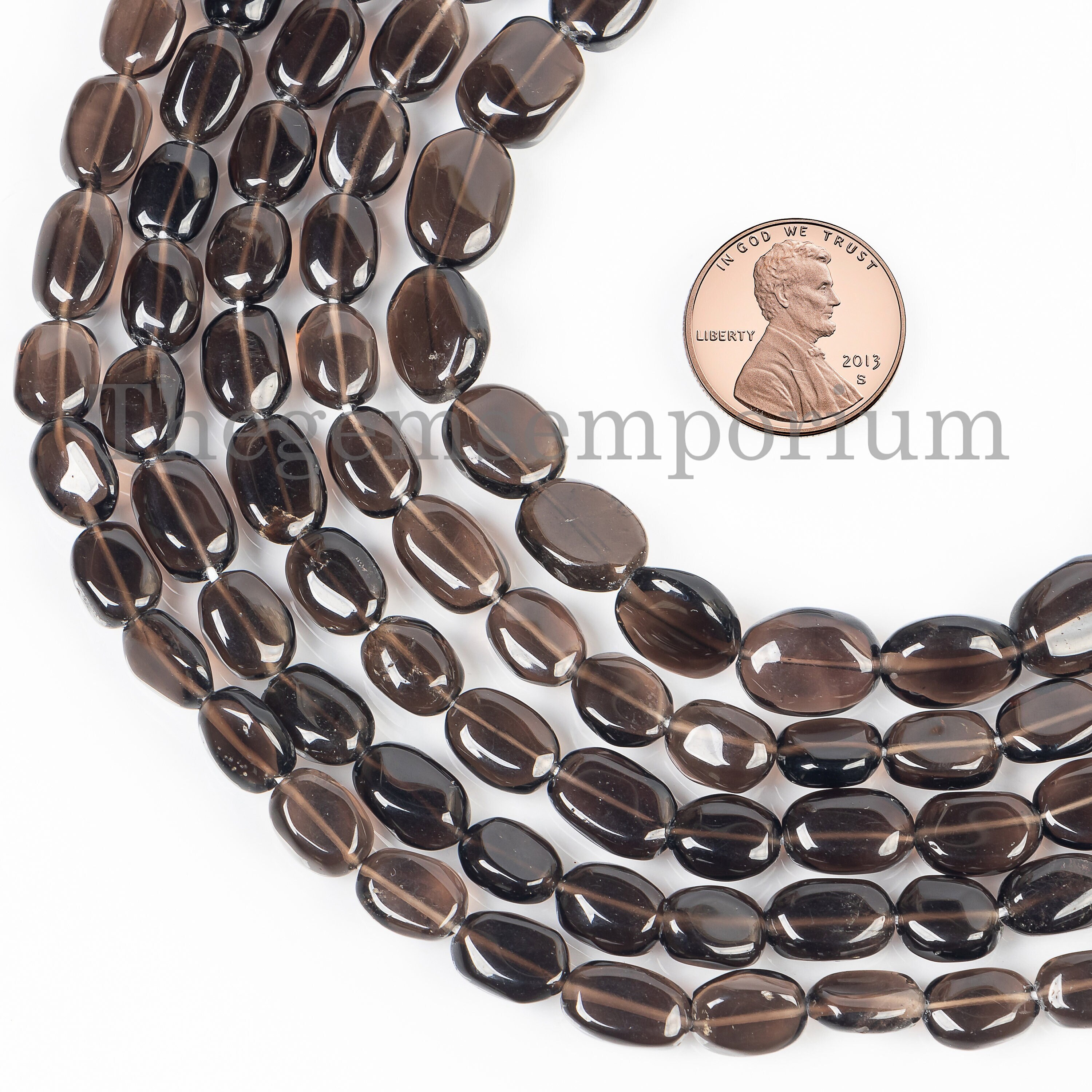 Smoky Quartz 6x7.5-6.5x10mm Oval Shape Beads, Smoky Quartz