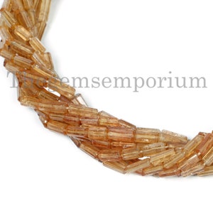 Imperial Topaz Faceted Tube Beads, 3.5x5.50-4.50x12.50mm Imperial Topaz Beads, Pipe Shape Beads, Imperial  Wholesale Beads, Gemstone Beads