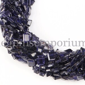 Iolite Beads, Iolite Faceted Square Beads, Iolite Faceted Beads, 5x6-5x7 MM Square Beads, Iolite Natural Beads, Iolite Faceted, Iolite