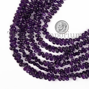 Amethyst Faceted 4x6-4x7mm Drop Beads, Amethyst Gemstone Beads, Tear Drop Beads, Faceted Beads, Beads For Jewelry Making, Amethyst Beads