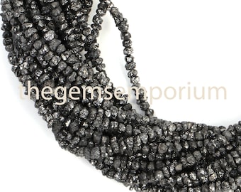 AAA Black Treated Diamond Nugget Beads, 44cm Strand