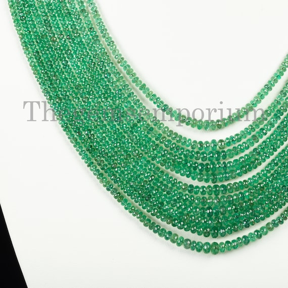 AAA Quality Natural Beautiful 11 Lines Colombian Emerald Necklace