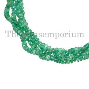 AAA Quality Emerald Faceted Rondelle Gemstone Beads, Natural Emerald 2.5-5mm Rondelle Beads, Emerald Beads,Faceted Rondelle Bead for Jewelry