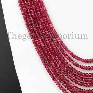 Rare! Burma Red Spinel Rondelle Necklace, Rondelle Necklace, Natural Burma Spinel Smooth Necklace, Spinel Beads, Spinel Necklace, Jewelry
