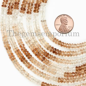 Brown Topaz Faceted  Rondelle Beads, 4.50-5.50mm Brown Topaz Faceted Beads, Brown Topaz Beads, Brown Topaz Roundel Beads