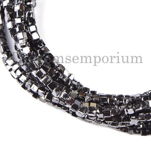 Extremely Rare! Black Diamond Square Beads, AAA+ Quality Natural Black Diamond Faceted Beads, Loose Diamond Box Beads for Jewelry Making