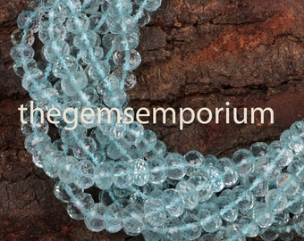 Aquamarine Faceted Rondelle Beads,Aquamarine Faceted Beads, Aquamarine Rondelle Beads, Aquamarine Beads ,Aquamarine Wholesale Beads