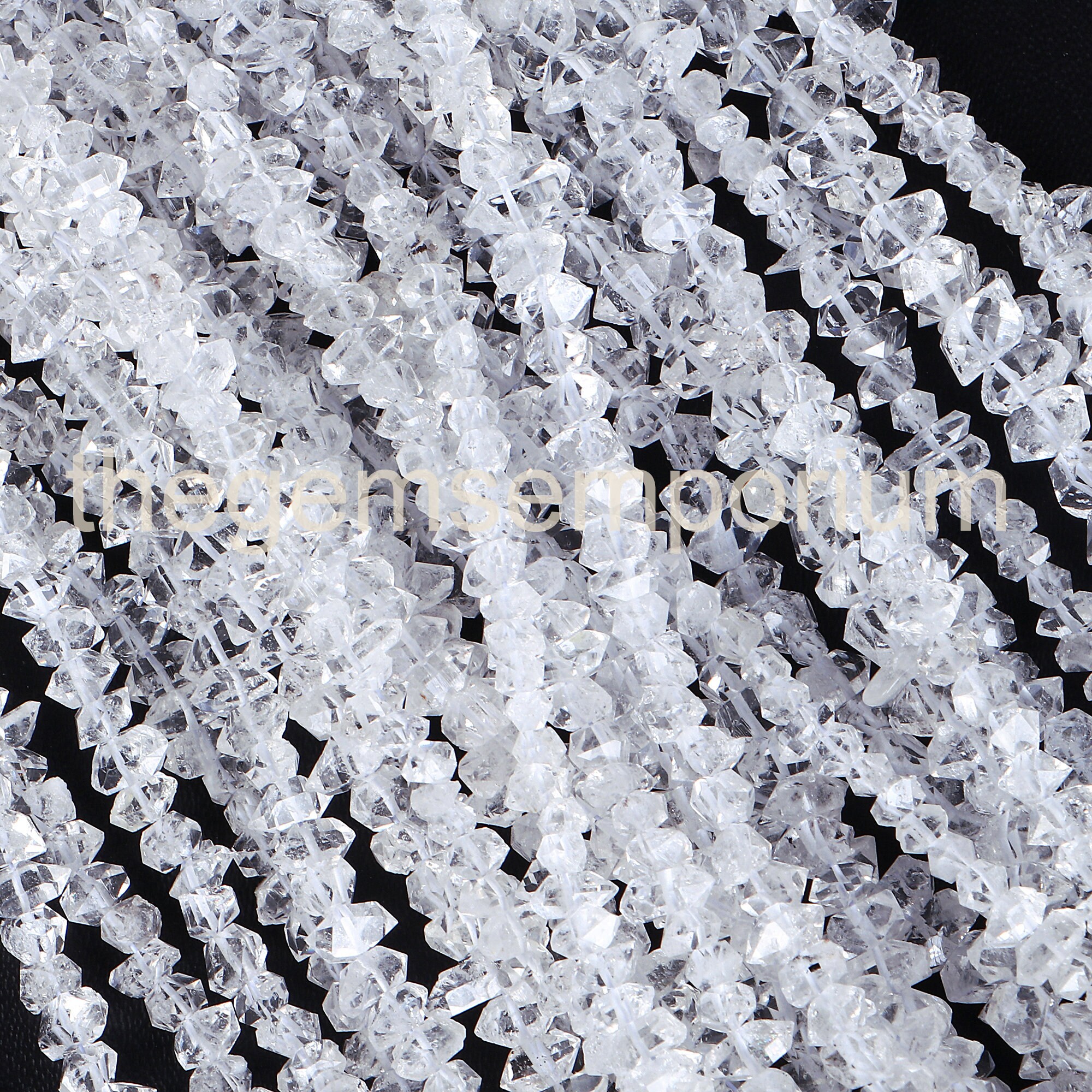 ハーキマー ダイヤモンド クォーツ ナゲット ビーズ、ハーキマー