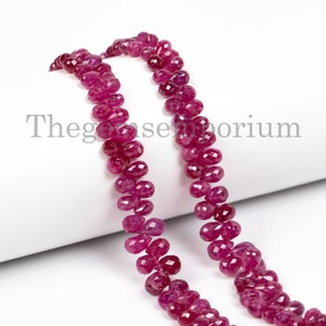 Top Quality Burma Ruby Beads, Ruby Briolette Teardrops Beads, Faceted Drops Beads, Ruby Beads, 2.50-3.50mm Rare Ruby Drops Beads Strand