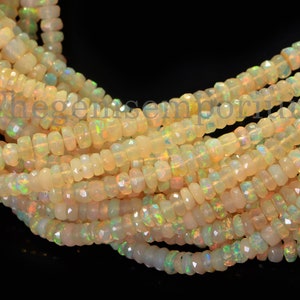 Ethiopian Opal Faceted Rondelle Beads, Ethiopian Opal Beads, Ethiopian Opal Faceted Rondelle, Ethiopian Opal Gemstone Beads, Opal Beads