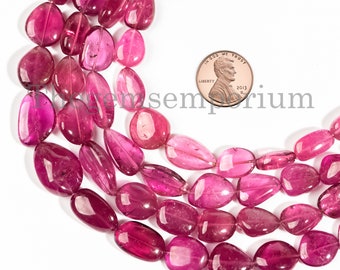6X10-11X16mm, Super Rare Natural Pink Tourmaline Necklace, Tourmaline Gemstone Necklace, Long Beaded Necklace, Handmade Crystal Necklace,