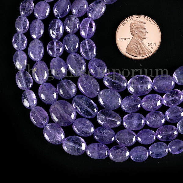 AAA+ Tanzanite Smooth Oval Beads, 6X8-7X9MM Tanzanite Oval Beads, Natural Tanzanite Oval beads, Quality Tanzanite Beads Strands