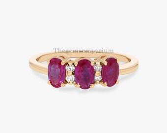 Ruby Diamond Band/Ruby and Diamond Wedding Band/18K White Gold Ruby Diamond Ring/Art Deco Antique Anniversary Band