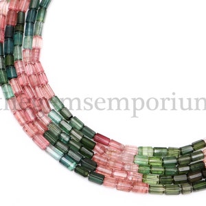 New Arrival Multi Tourmaline Tube Shape Gemstone Beads, Multi Tourmaline Beads, Multi Tourmaline Faceted Tube Shape Beads, Multi Tourmaline