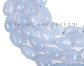 Blue Chalcedony Nugget Beads, 11x16-12x18mm
