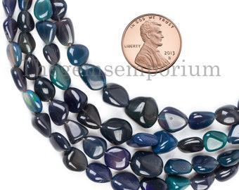Blue Ethiopian Opal Nugget Beads, Plain Opal Beads Strand