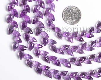 Amethyst Faceted Drops Beads, Amethyst Briolette Teardrops Beads, Amethyst Diagonal Drill Beads, Amethyst Beads, Amethyst Side Drill Drops