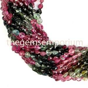 Natural Multi Tourmaline Faceted Briolette 5-6MM Beads, Heart Beads, Natural Tourmaline Faceted Beads, Tourmaline Beads Wholesale Suppliers