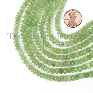 Natural 4-6 mm Colombian Emerald Carving, Emerald Melon Shape Carving, Hand Craved, Loose Emerald Rondelle Carving, Carved Jewelry Beads