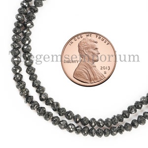 Natürliche Diamantperlen, 3-3,5 mm schwarze Diamantperlen, Großhandel Diamantperlen, Diamant von höchster Qualität, Diamanthalskettenperlen