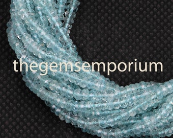 Aquamarine Faceted Rondelle Beads,Aquamarine Faceted Beads, Aquamarine Rondelle Beads, Aquamarine Beads ,Aquamarine Wholesale Beads