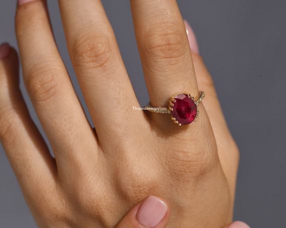 Red Spinel & Diamond Ring | 10kt – Burton's Gems and Opals