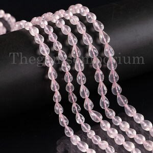 Rose Quartz Faceted Drop Shape Beads, Rose Quartz Drop Shape Beads ...