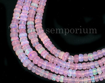 ETHIOPIAN OPAL NICE Pink Color 37 Ct Natural Gemstone Very High Quality Multi Fire 1 Line Strand 16 Inches Length Opal Size 4x33x1MM