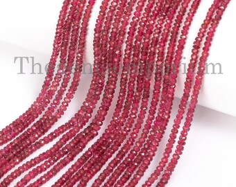Exklusiv Selten! Burma Spinell Rondelle Halskette, 2,5-5mm roter Spinell facettierte Rondelle Halskette, Heilende Kristallhalskette, Hochzeitshalskette