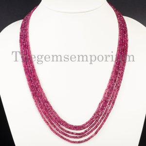 One Piece! Pink Tourmaline Rondelle Necklace, Faceted Rondelle Beaded Necklace, Natural Pink Tourmaline Necklace, Layering Necklace Gift Her