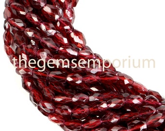 Garnet Faceted 4x6-5x7mm Oval  Beads, Garnet Oval Shape Beads Straight Drill, Red Garnet Oval Beads, Mozambique Garnet Faceted Oval Beads